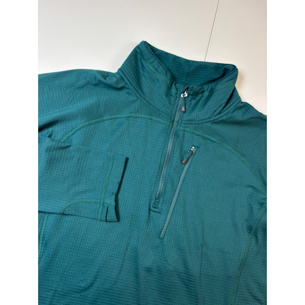 Outdoor Research Vigor Quarter Zip Women XL Teal Blue Grid Fleece Pullover